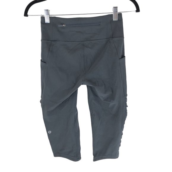 Lululemon Womens Sharp Turns Crop 17" Gray Blue Tied 4 - Picture 2 of 4